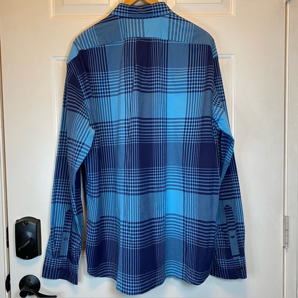 J. Crew Secret Wash Shirting Slim Button Down Plaid Shirt XXL Blue Stretch NWT - Picture 2 of 15